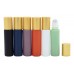 10 ML MATTE GLASS BOTTLES WITH METAL ROLL-ONS AND GOLD CAPS (PACK OF 6)