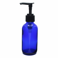 120 ML BLUE GLASS BOTTLE WITH PUMP TOP