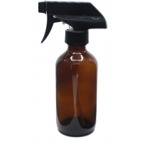 240ml amber glass bottle with black spray trigger